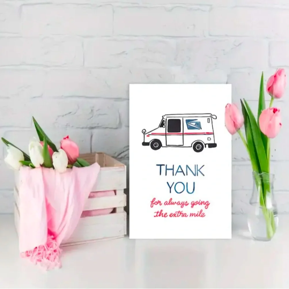 Card, Mailman/Mail Person/Mail Lady THANK YOU Card with Envelope, NEW